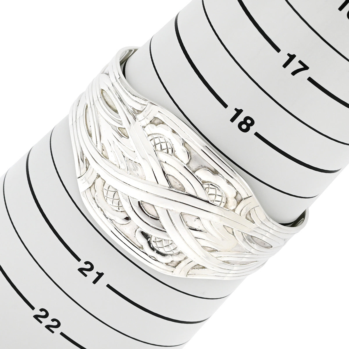 シルバー 彫刻デザイン オープンバングル*5 ジョージ・ジェンセン Georg Jensen デザイン バングル 55 シルバー