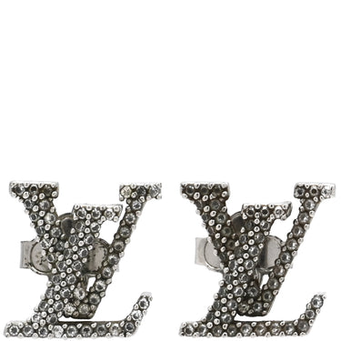 ルイヴィトン LOUIS VUITTON LV アイコニック ストラス M00608 シルバー メタル ストラス ピアス LVシグネチャー ラインストーン