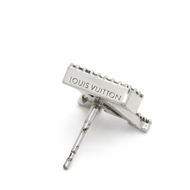 ルイヴィトン LOUIS VUITTON LV アイコニック ストラス M00608 シルバー メタル ストラス ピアス LVシグネチャー ラインストーン