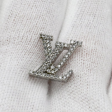 ルイヴィトン LOUIS VUITTON LV アイコニック ストラス M00608 シルバー メタル ストラス ピアス LVシグネチャー ラインストーン