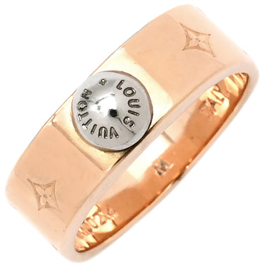 ルイヴィトン LOUIS VUITTON バーグ ナノグラム M00214 ピンクゴールドXシルバー GP メタル #M リング 指輪 モノグラム シルバースタッズ 13号