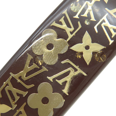 ルイヴィトン LOUIS VUITTON アンクルージョン M65660 ブラウン 合成樹脂 メタル レジン バレッタ ゴールド金具 ヘアアクセサリー モノグラム