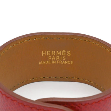 エルメス HERMES メドール レッド ヴォーエプソン GP ブレスレット ゴールド金具 レザーブレス スタッズ