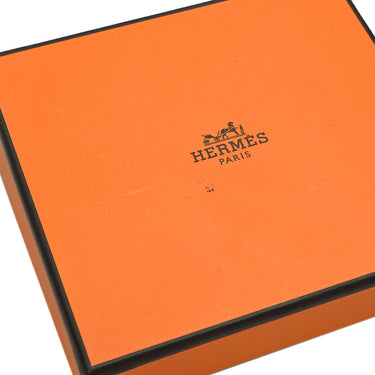 エルメス HERMES オーマイヨン PM オレンジXシルバー レザー メタル ネックレス シェーヌダンクルモチーフ