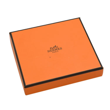 エルメス HERMES オーマイヨン PM オレンジXシルバー レザー メタル ネックレス シェーヌダンクルモチーフ