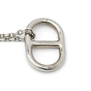 エルメス HERMES オーマイヨン PM オレンジXシルバー レザー メタル ネックレス シェーヌダンクルモチーフ