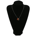 エルメス HERMES オーマイヨン PM オレンジXシルバー レザー メタル ネックレス シェーヌダンクルモチーフ