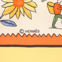 エルメス HERMES カレ90 CARRE イエロー×オレンジ×マルチカラー シルク スカーフ 【Retour A Laterre/故郷に帰る】
