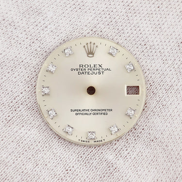ロレックス ROLEX 純正 デイトジャスト 68159用 ダイアル シルバー ステンレススチール 純正ダイヤモンド 腕時計パーツ 替え 文字盤 シルバー 三針セット 純正ダイヤ 交換 パーツ 24mm