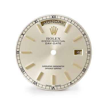 ロレックス ROLEX 純正 デイデイト 118238用 ダイアル シャンパンゴールド ステンレススチール 腕時計パーツ 三針/曜日/日付ディスク付き 文字盤 替え トリチウム バー シャンパン