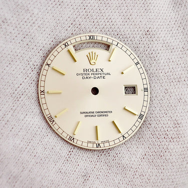 ロレックス ROLEX 純正 デイデイト 118238用 ダイアル シャンパンゴールド ステンレススチール 腕時計パーツ 三針/曜日/日付ディスク付き 文字盤 替え トリチウム バー シャンパン