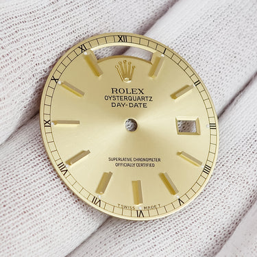 ロレックス ROLEX 純正 デイデイト 19018用 ダイアル シャンパンゴールド ステンレススチール 腕時計パーツ 替え 文字盤 シャンパンゴールド 三針セット 交換 予備 トリチウム
