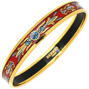 エルメス HERMES エマイユ PM レッドXマルチカラー GP 七宝焼き バングル ゴールド金具 ブレスレット 七宝