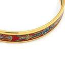 エルメス HERMES エマイユ PM レッドXマルチカラー GP 七宝焼き バングル ゴールド金具 ブレスレット 七宝