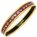 エルメス HERMES エマイユ PM レッドXマルチカラー GP 七宝焼き バングル ゴールド金具 花柄 ブレスレット 七宝