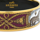 エルメス HERMES エマイユ GM ピンク×マルチカラー GP 七宝焼き バングル ゴールド金具 ローズ 馬 馬装具 タッセル