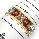 エルメス HERMES エマイユ GM ピンク×マルチカラー GP 七宝焼き バングル ゴールド金具 ローズ 馬 馬装具 タッセル