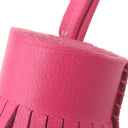 エルメス HERMES カルメン ローズショッキング ラムスキン キーリング シルバー金具