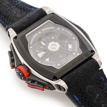 腕時計 クストス CVSTOS チャレンジ クロノ III-S CVT-CHR3-RED 自動巻き メンズ ブラック トノー デイト スモセコ 夜光インデックス