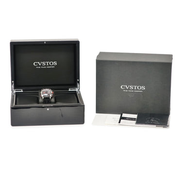 腕時計 クストス CVSTOS チャレンジ クロノ III-S CVT-CHR3-RED 自動巻き メンズ ブラック トノー デイト スモセコ 夜光インデックス