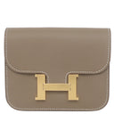 エルメス HERMES コンスタンス スリム ウォレット エトゥープ エバーカラー 二つ折り財布 ゴールド金具 グレージュ