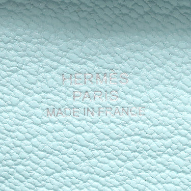 エルメス HERMES バスティア ヴェルソ ヴェールフィズ×ブルーゼフィール シェーブル コインケース シルバー金具 薄緑