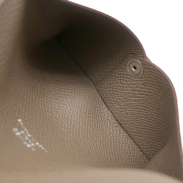 エルメス HERMES カルヴィ エトゥープ ヴォーエプソン カードケース シルバー金具 新品 未使用 グレージュ