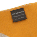エルメス HERMES カザック ヴァーグ ベージュシネ×ジョーヌゴールド カシミヤ マフラー 波模様 Casaque Vague