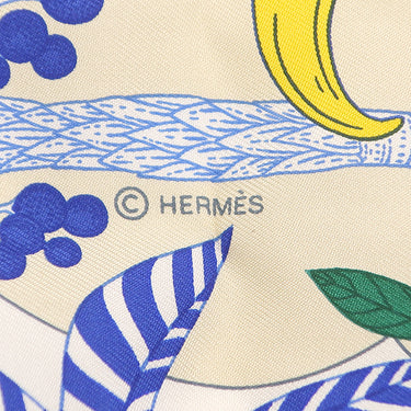 エルメス HERMES カレ90 CARRE 004094S ホワイト×ヴェール×ブルー シルク スカーフ 【PRECIOUS PARADISE/プレシャス パラダイス】
