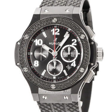 腕時計 ウブロ HUBLOT ビッグバン ブラックマジック 301.CV.130.RX.110 自動巻き メンズ 純正ダイヤ 黒 PVD クロノグラフ