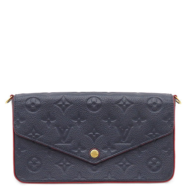 ルイヴィトン LOUIS VUITTON ポシェット フェリシー M64099 マリーヌ ルージュ モノグラムアンプラント チェーンウォレット ゴールド金具 紺 赤 チェーンショルダー