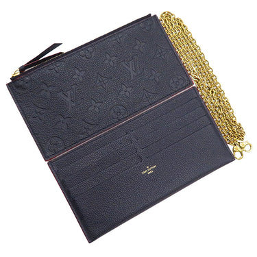 ルイヴィトン LOUIS VUITTON ポシェット フェリシー M64099 マリーヌ ルージュ モノグラムアンプラント チェーンウォレット ゴールド金具 紺 赤 チェーンショルダー