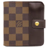 ルイヴィトン LOUIS VUITTON コンパクトジップ N61668 ダミエエベヌ ダミエキャンバス 二つ折り財布 ゴールド金具 茶