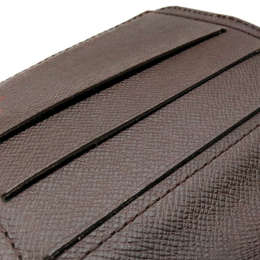ルイヴィトン LOUIS VUITTON コンパクトジップ N61668 ダミエエベヌ ダミエキャンバス 二つ折り財布 ゴールド金具 茶