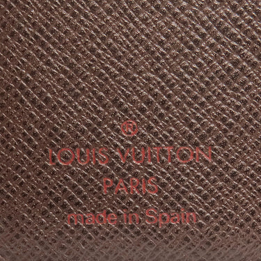 ルイヴィトン LOUIS VUITTON コンパクトジップ N61668 ダミエエベヌ ダミエキャンバス 二つ折り財布 ゴールド金具 茶