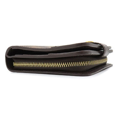 ルイヴィトン LOUIS VUITTON コンパクトジップ N61668 ダミエエベヌ ダミエキャンバス 二つ折り財布 ゴールド金具 茶