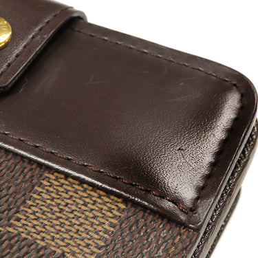 ルイヴィトン LOUIS VUITTON コンパクトジップ N61668 ダミエエベヌ ダミエキャンバス 二つ折り財布 ゴールド金具 茶
