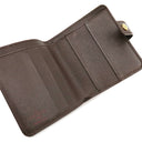 ルイヴィトン LOUIS VUITTON コンパクトジップ N61668 ダミエエベヌ ダミエキャンバス 二つ折り財布 ゴールド金具 茶