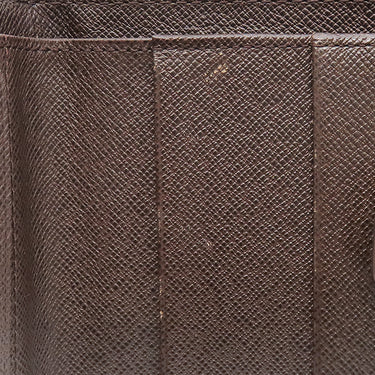 ルイヴィトン LOUIS VUITTON コンパクトジップ N61668 ダミエエベヌ ダミエキャンバス 二つ折り財布 ゴールド金具 茶