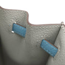 エルメス HERMES ケリー25 外縫い パールグレー×セレスト シェーブル 2WAYバッグ マットシルバー金具 【PO品】 水色 ハンドバッグ ショルダー