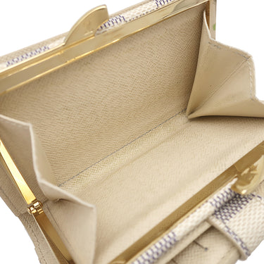 ルイヴィトン LOUIS VUITTON ポルトモネ ビエ ヴィエノワ N61676 ダミエアズール ダミエアズールキャンバス 二つ折り財布 ゴールド金具 がま口
