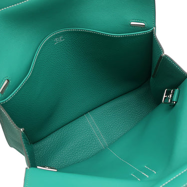 エルメス HERMES アルザン 31 ヴェールヴェローヌ トリヨンクレマンス 2WAYバッグ シルバー金具 エメラルドグリーン