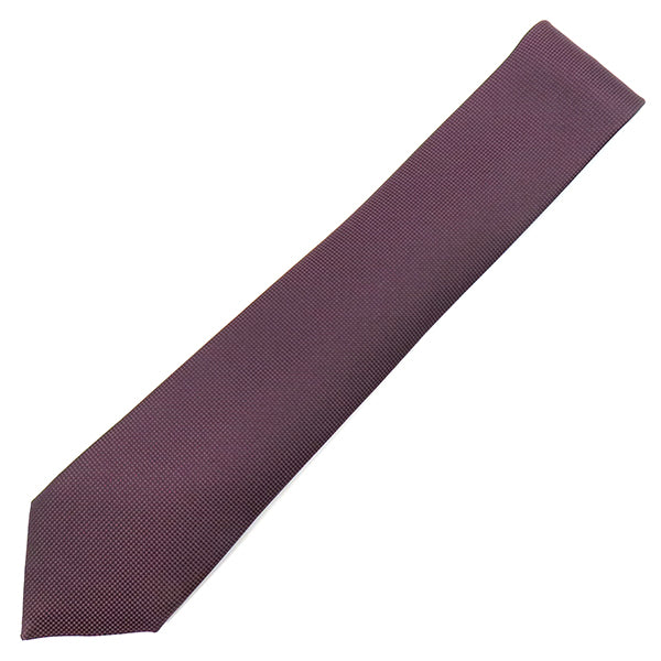 エルメス HERMES サントノーレ 8cm ボルドー×ブラック シルク ネクタイ
