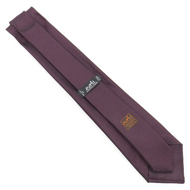 エルメス HERMES サントノーレ 8cm ボルドー×ブラック シルク ネクタイ 赤紫 黒 無地 クラバット ソリッドタイ ジャガード