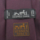 エルメス HERMES サントノーレ 8cm ボルドー×ブラック シルク ネクタイ 赤紫 黒 無地 クラバット ソリッドタイ ジャガード