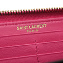 サンローラン SAINT LAURENT LIGNE Y 314991 ピンク レザー 長財布 ゴールド金具 Yライン ラウンドファスナー