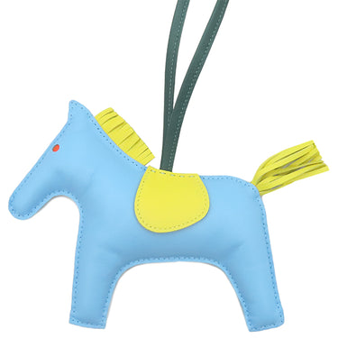 エルメス HERMES ロデオGM セレスト×ライム×マカライト アニョーミロ バッグチャーム 水色 緑 黄色