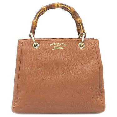 グッチ GUCCI バンブーショッパー 336032 ブラウン レザー 2WAYバッグ ゴールド金具 ハンドバッグ ショルダーバッグ