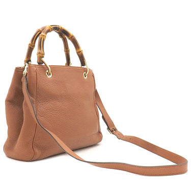 グッチ GUCCI バンブーショッパー 336032 ブラウン レザー 2WAYバッグ ゴールド金具 ハンドバッグ ショルダーバッグ