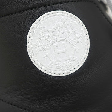 エルメス HERMES クライム 211101Z ホワイト レザー #36 スニーカー 黒 白 ハイカット
